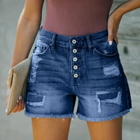 Фармерки за жени модни шорцеви џеб женски панталони обични дното на дното на жените секси дупки фармерки женски фармерки сина + xl