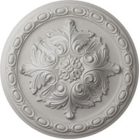 Ekena Millwork 3 8 OD 2 P Acanthus тавански медалјон, рачно насликан ултра чисто бело