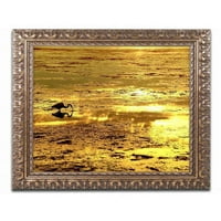 Трговска марка ликовна уметност злато копач платно уметност од Beata Czyzowska Young, златна украсна рамка