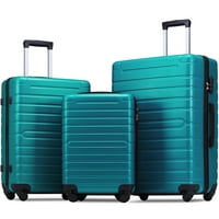 Комплет за багаж со 3 парчиња хомо, преносен голем капацитет за патувања со багаж со заклучување на TSA, 20 +24 +28