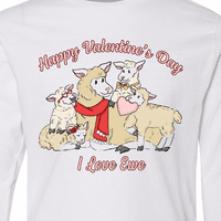 Inktastic Среќен Денот На Вљубените Сакам Овци Овци Семејство Млади Долги Ракави Маица
