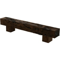 Ekena Millwork 8 H 8 D 48 W Pecky Cypress Fau Wood Camplace Mantel Kit W alamo Corbels, Premium Aed