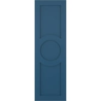Ekena Millwork 12 W 29 H TRUE FIT PVC Cenral Circle Arts & Занаети Фиксни монтирање ролетни, Sojourn Blue