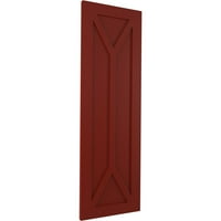 Ekena Millwork 12 W 50 H TRUE FIT PVC San Carlos Mission Style Fixed Mount Sulters, Pepper Red
