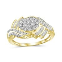 Jewelersclub 14k злато позлатено сребро 1. карат бел дијамантски прстен за жени