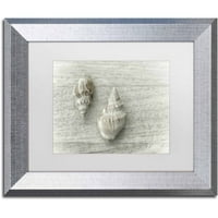 Трговска марка ликовна уметност „Две Канкелари Шелс“ платно уметност од Кора Ниле, Бела мат, сребрена рамка