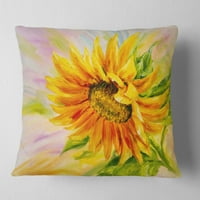 Сликарство со сончогледово масло од дизајн - Перница за цветно фрлање - 16x16