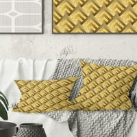 DesignArt Златна карирана шема 'модерна перница за фрлање во средината на век - 18x18