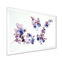 DesignArt 'Purple Wildflowers на бело I' традиционално врамен уметнички принт