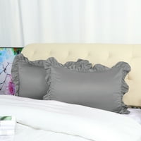Уникатни поволни цени 4-парчиња сатенски разгалени перници за перници, кралица, сива боја