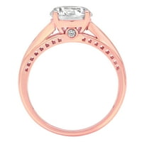 2. кт круг намалување јасно симулирани дијамант 14к розово злато годишнината ангажман прстен големина 4.25