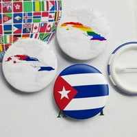 Круг Куба Национално Знаме Виножито Мапа Брош Игла Значка Облека Декор