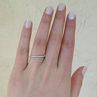 Twobirch 18K бело злато микроплетиран прстен сет со кубни цирконија за редење прстен