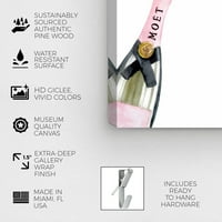 Wynwood Studio пијалоци и духови wallидни уметности платно го отпечати „францускиот навивачки шампањ“ - розово, бело