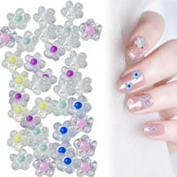 кеусн 3д накит за нокти за цвеќе украс 3д акрилен кристал светло розев бел син цвет акрилен пролетен накит за нокти резерви