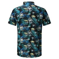 Модни Машки Кошули Хавајски Печатени Кратки Ракави Пролет Лето Секојдневен Одмор Плажа Одмор Одмор Топ Блуза Кошули Канцеларија