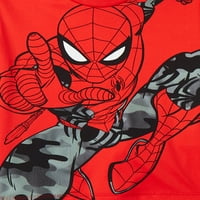 Графичка маица со момчиња Spider-Man и краток сет, 2-парчиња, големини 4-7