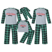 Ма&Бебе Семејство Појавување Божиќ Пижами Сетови Писмо Печатење Врвот И Карирани Панталони Џеми Облека За Спиење