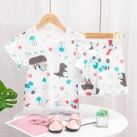Детска девојка момче облека за спиење со кратки ракави маички шорцеви за пижама дневна облека сет pj облека за бебиња
