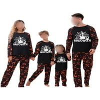 Паил мама тато Детето семејство што одговара на пижами поставени екипаж врат Ноќта на вештерките PJ поставува духови печати
