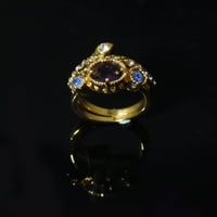 духбне светла циркон прстен круг син камен накит моден накит ангажиран прстен за жени