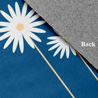 Едноставно Дејзи 2 '3' Темно кобалт сино цветно печатење пролет Chenille килим
