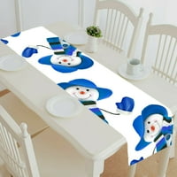 среќен снешко со сина шапка маса тркач маса крпа чај маса крпа