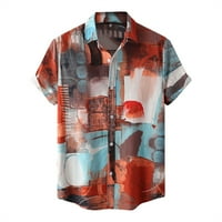 Поло кошули за мажи гроздобер печатена кошула машка кратка ракав случајна хавајски човек