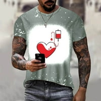 Нова печатена маица за печатена маица за машка облека со кратки ракави улица хип-хоп 3Д печатено горно кафе xxl