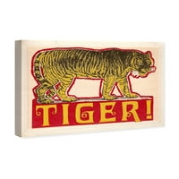 Wynwood Studio Advertising Wall Art Canvas Prints „Индиски тигар“ постери - црвена, жолта боја