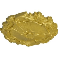 Ekena Millwork 3 4 OD 3 8 P Плимут тавански медалјон, богато злато со рачно насликано