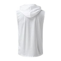 маичка со маички Zuwimk, машка маичка во боја на мода во боја, бела, м