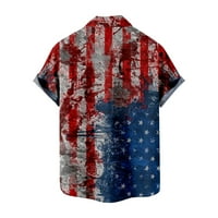 Машки маички кошули Денот на независноста на слободното време печатена кошула со кратки ракави со кратки ракави