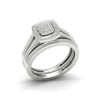 CT TDW Diamond S Sterling Silver Swridal Ring