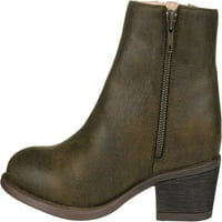Collectionенска колекција Journee Jayda Ankle Bootie Olive Fau Suede m
