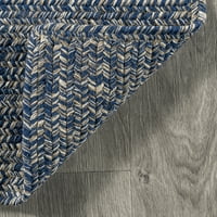 Нулум Елвира обичен килим со плетенка од памук, 5 '8', сина