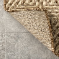 Нулум Харви Апстрактни Трелис Внатрешен килим на отворено, 8 '10', светло кафеава