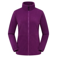 Цврст Патент Со долги Ракави Зимска Јакна Блузи За Жени Облечени Обични Виолетови Димензии М