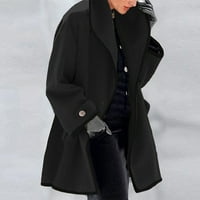 неѓ женски мода зимски долг ракав отворен кардиган боја обична волна палтоackот јакна дами топло