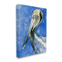 Sumn Industries Vivid Pelican Sildlife Bird Bird Bird Bird Bird Slue Aquescorlor Gallery Wrapped Canvas Print Wall Art, Design
