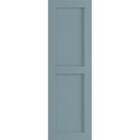 Ekena Millwork 12 W 41 H TRUE FIT PVC Два еднакви рамни панели ролетни, мирно сино