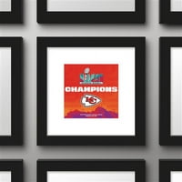 Галерија Pops NFL - Шампион на Супер Боул ЛВИИ Шампион Канзас Сити началници wallидна уметност, црна врамена верзија, 12 12
