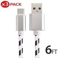 6FT USB ТИП C Кабел Брзо Полнење КАБЕЛ USB-C Тип-C 3. Кабел За Кабел За Полнач за Синхронизација на податоци За Samsung Galaxy