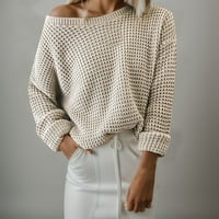 Entyinea omeенски модни џемпери лесна трикотажа со кратки ракави на вратот есен зимски пуловер врвови беж xl