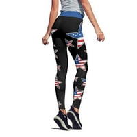 Вендинид џемпери жени патриотски САД Американски знамиња со сопствени хеланки во боја Слаби панталони за јога кои работат со