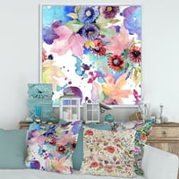 DesignArt 'Wildflowers and живописни диви пролетни лисја viii' модерна врамена платно wallидна уметност печатење