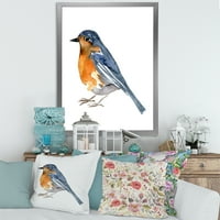 Дизајн на „Античка портокалова птица“ Традиционална врамена уметничка печатење