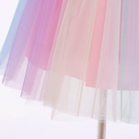 5т Мали Девојчиња Принцеза Фустан Еднорог Печатење Газа Плоштад Вратот Фустан Принцеза Фустан 5 Години, Розова