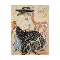 Трговска марка ликовна уметност „Седечка жена во студиото“ платно уметност од Кирхнер