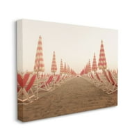 Симетрични столици на плажа на „Ступел индустрии“ на песок црвен тен фотографија платно wallидна уметност дизајн од Аледанда,